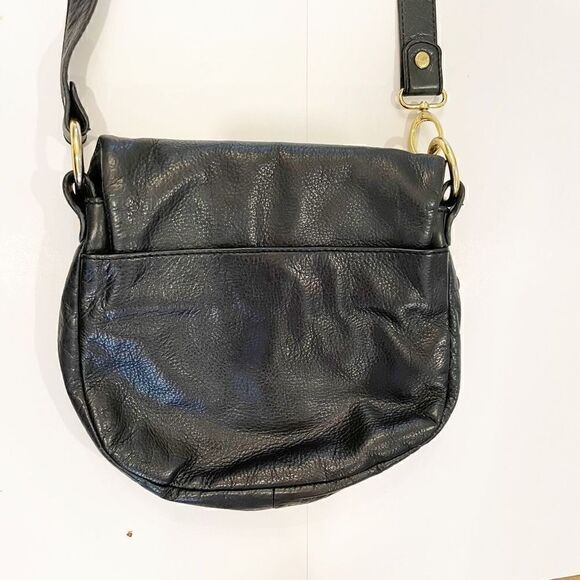 Helena De Natalis Black Leather Foldover Handbag - Picture 7 of 11